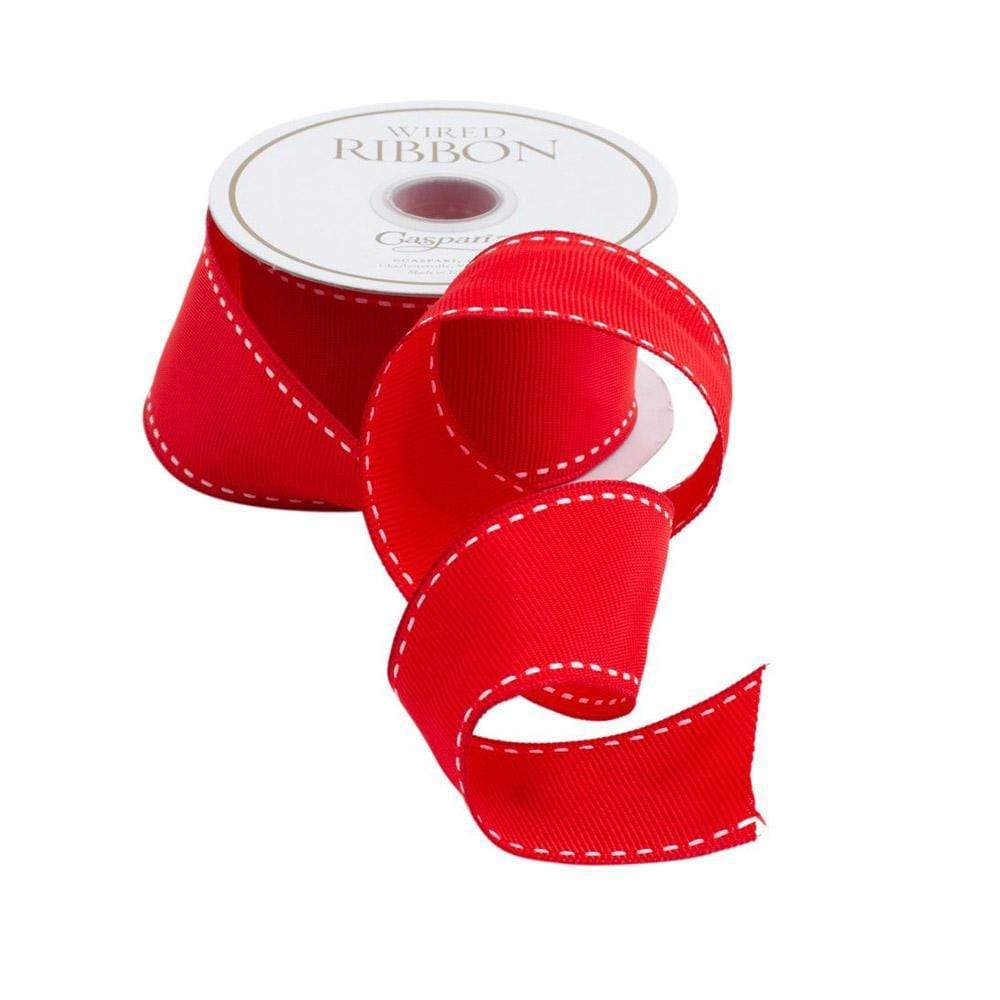 Caspari Narrow Red Grosgrain Ribbon - 8 Yard Spool