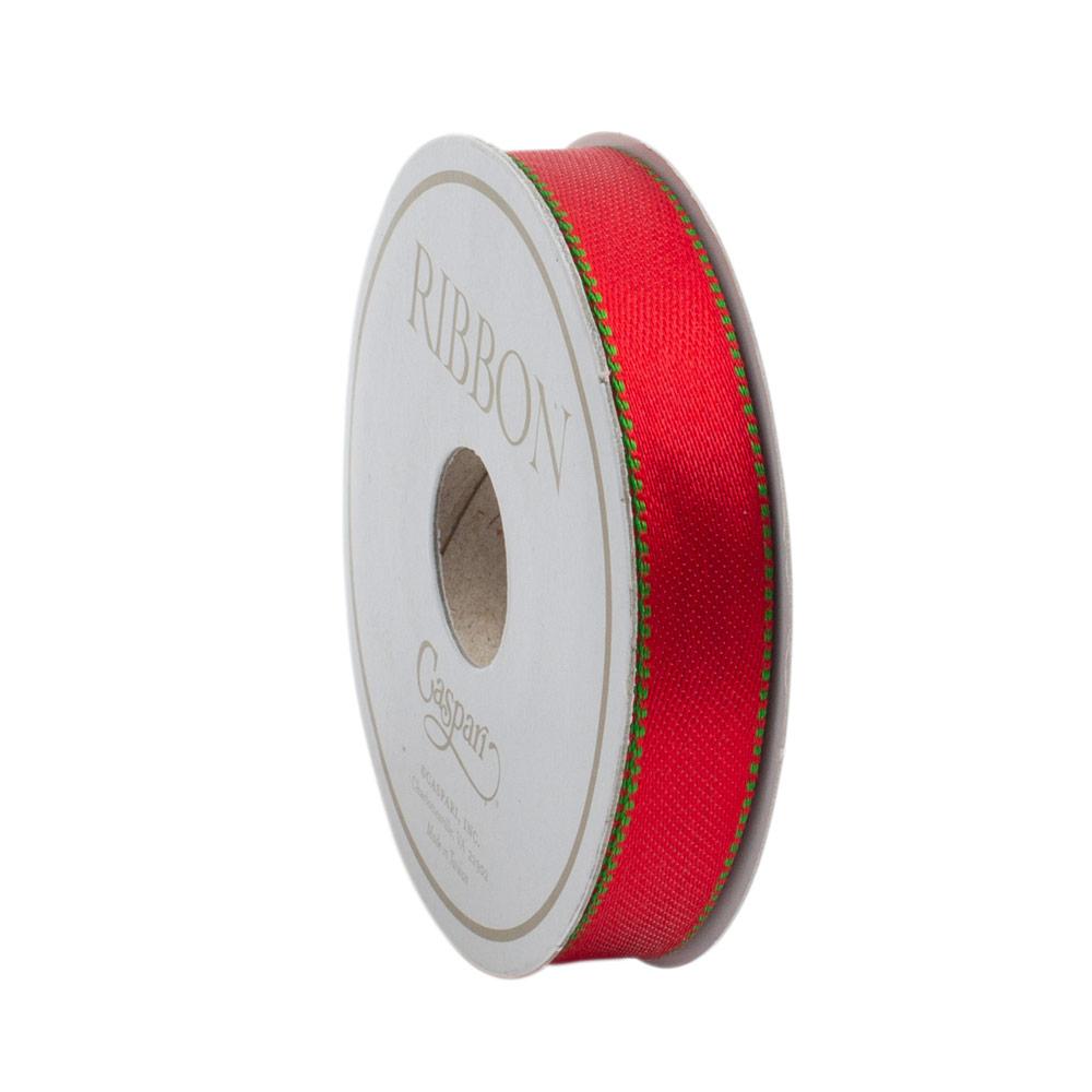 Caspari Red and Gold Reversible Satin Wired Ribbon 10 Yard Spool