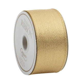 Caspari Metallic Gold & Gold Wired Ribbon - 8 Yard Spool R759