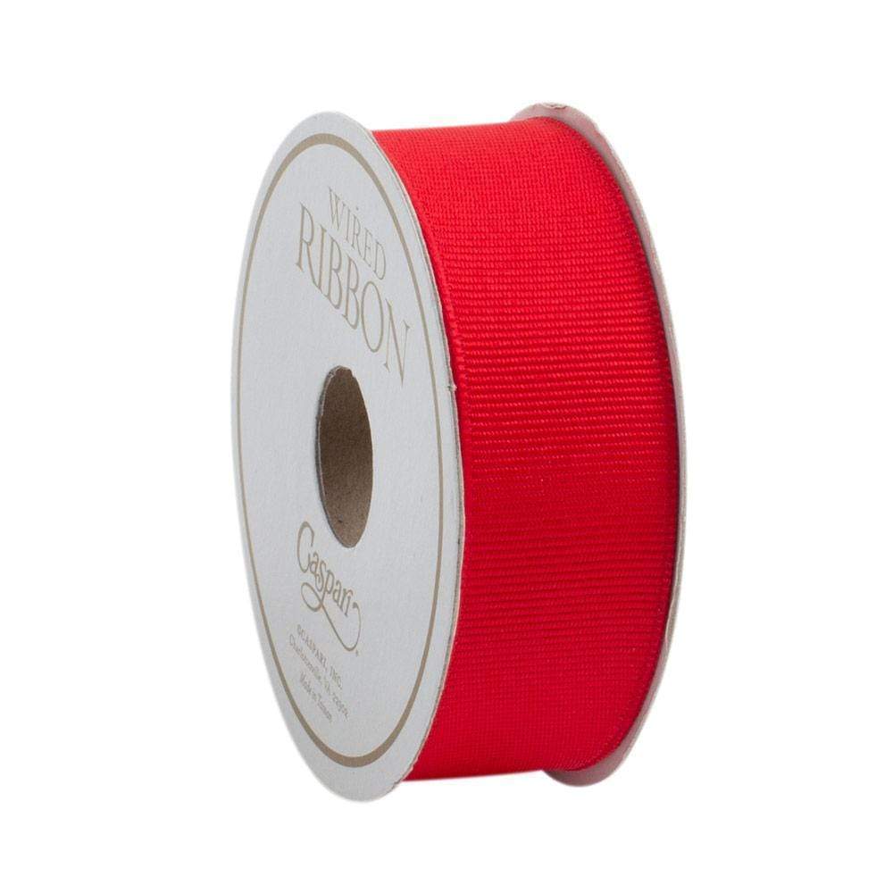 Caspari Narrow Red Grosgrain Ribbon - 8 Yard Spool