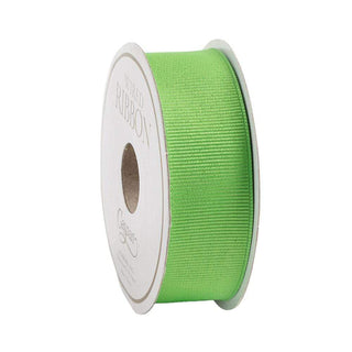 Caspari Narrow Lime Green Grosgrain Satin Wired Ribbon - 8 Yard Spool R869