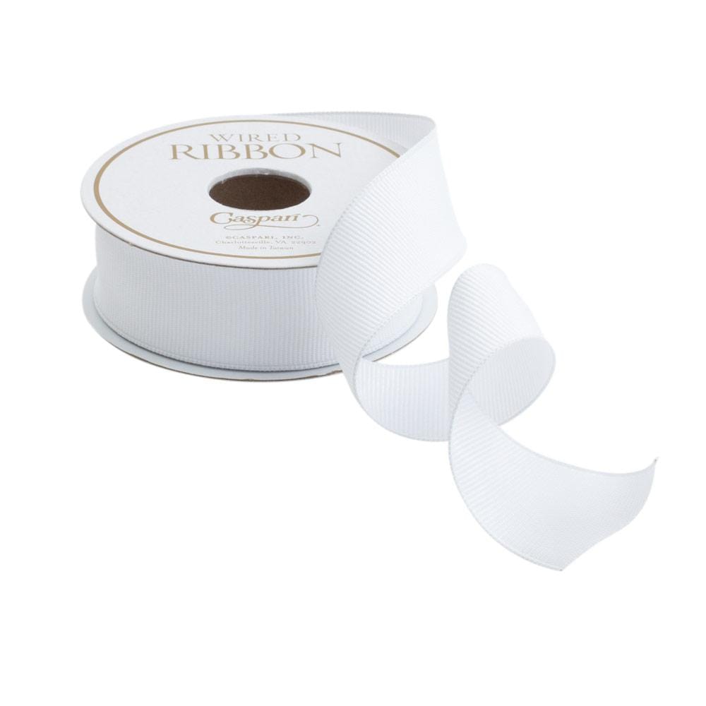 Narrow White Grosgrain Wired Ribbon - 8 Yard Spool – Caspari