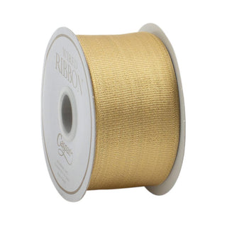 Caspari Gold Metallic Grosgrain Unwired Ribbon - 6 Yard Spool R893