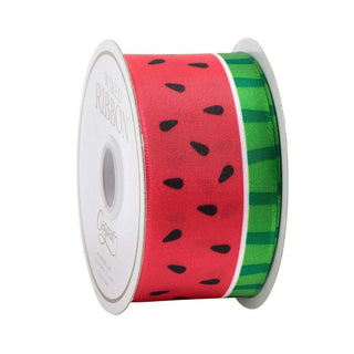 Caspari Watermelon Patterned Wired Ribbon - 7 Yard Spool R933