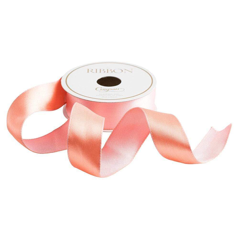 Medium Pink & Salmon Reversible Satin Wired Ribbon - 10 Yard Spool