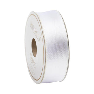 Caspari White & Ivory Reversible Satin Wired Ribbon - 10 Yard Spool R948