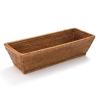 Caspari Rattan Bread Serving Basket in Dark Natural - 1 Each RS.499