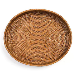 Caspari Rattan Oval Tray with Handles in Dark Natural - 1 Each RT.198