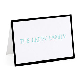 Personalization by Caspari Simple Border Personalized Folded Note Cards SIMPLEBORDERBLACK_FOLD