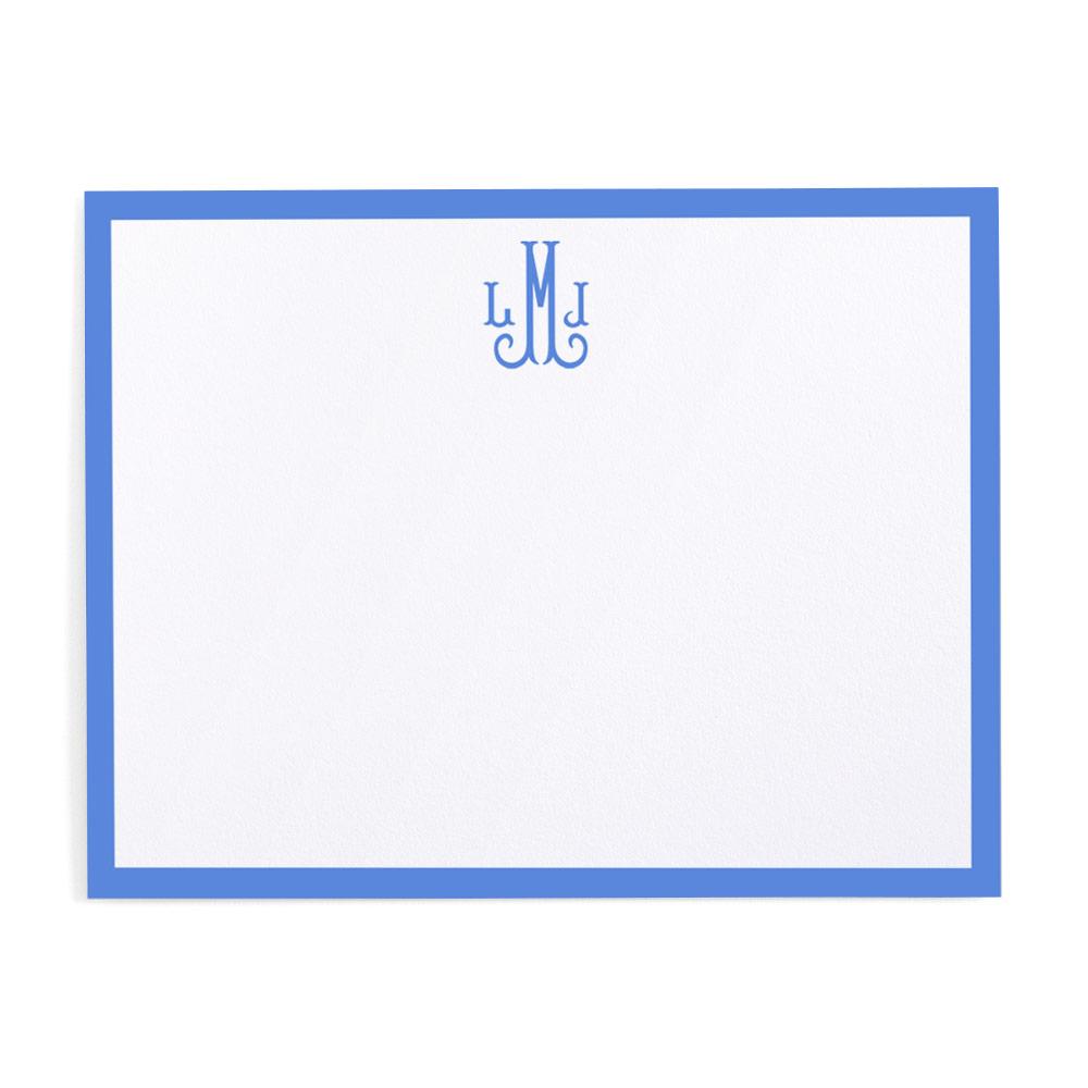 caspari Simple Border Personalized Monogram Correspondence Cards