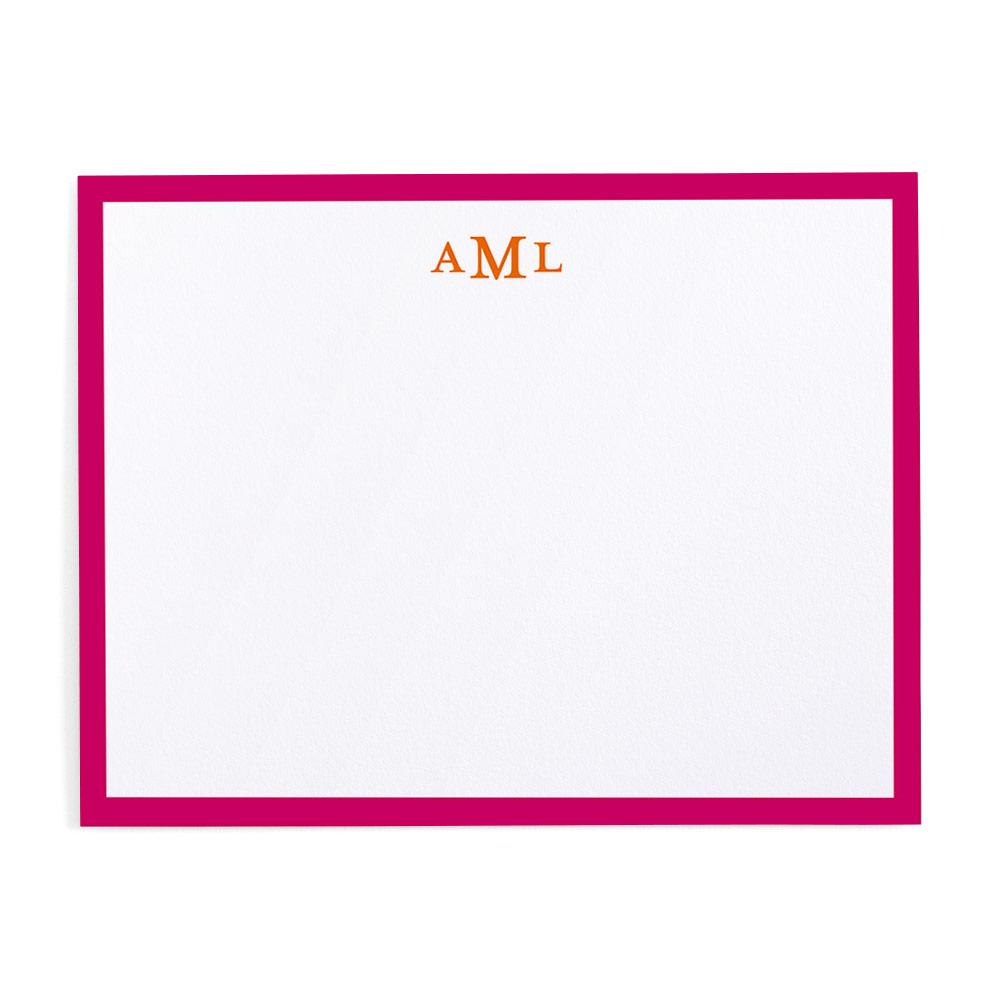 caspari Simple Border Personalized Monogram Correspondence Cards