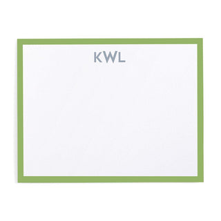 Personalization by Caspari Simple Border Personalized Monogram Correspondence Cards SIMPLEBORDERGREEN_CARD