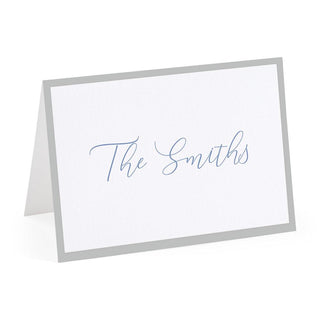Personalization by Caspari Simple Border Personalized Folded Note Cards SIMPLEBORDERGREY_FOLD