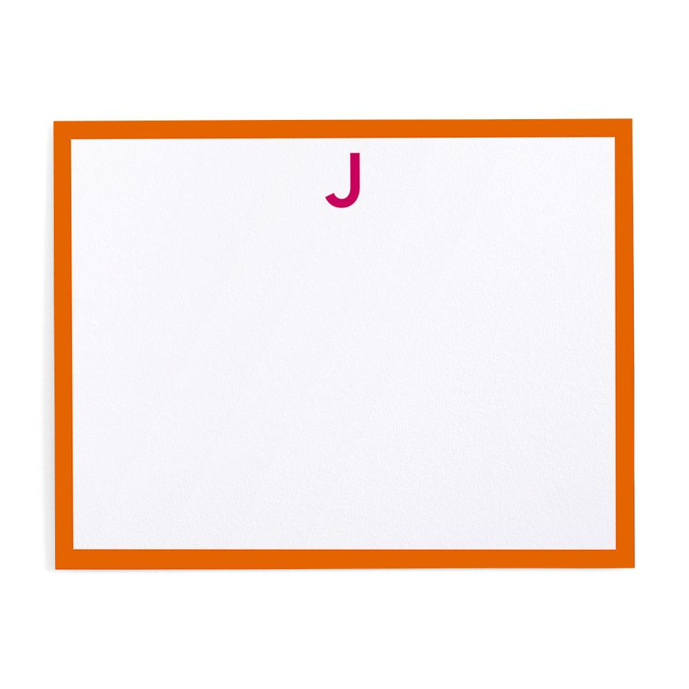 caspari Simple Border Personalized Single Initial Correspondence Cards