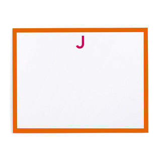 Personalization by Caspari Simple Border Personalized Single Initial Correspondence Cards SIMPLEBORDERORANGE_CARD