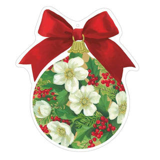 Caspari Floral Die-Cut Ornament Gift Tags - 4 Per Package TAG113