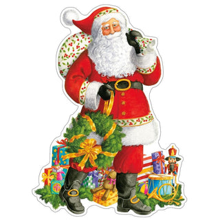 Caspari Jolly St. Nick Die-Cut Ornament Gift Tags - 4 Per Package TAG115