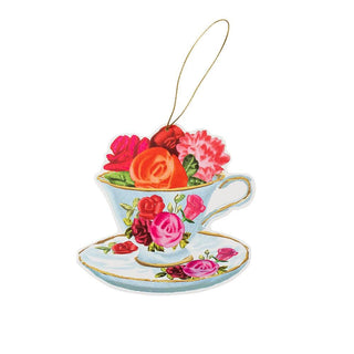 Caspari Tea Cups Decorative Die-Cut Gift Tags - 2 Per Package TAG8927.2