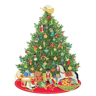 Caspari Oh Christmas Tree Decorative Die-Cut Gift Tag - 4 Per Package TAG9664
