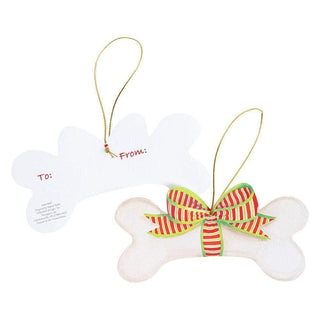 Caspari Dog Bone and Bow Decorative Die-Cut Gift Tags - 4 Per Package TAG9697