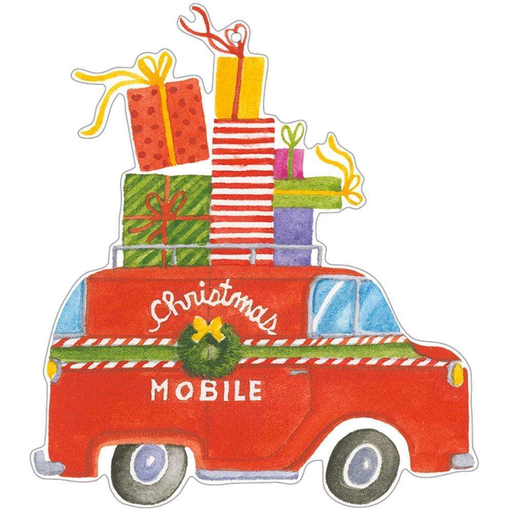 Christmas Rush Decorative Die-Cut Gift Tag - 4 Per Package