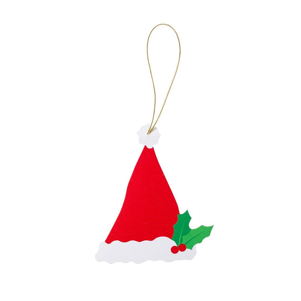 caspari Santa Hat Die-Cut Gift Tags - 4 Per Package