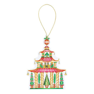 Caspari Christmas Pagoda Decorative Die-Cut Gift Tags - 4 Per Package TAG9794