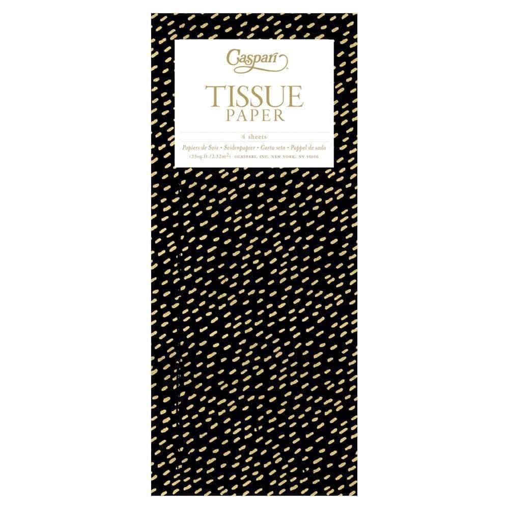 Little Dash Tissue Paper in Black & Gold - 4 Sheets Included