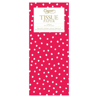 Caspari Painted Dots Tissue Paper in Red & Green Foil - 4 Sheets Included TIS057