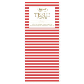Caspari Mini Stripe Tissue Paper in Red - 4 Sheets Included TIS066