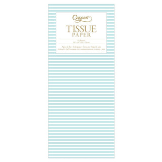 Caspari Mini Stripe Tissue Paper in Robin's Egg - 4 Sheets Included TIS068