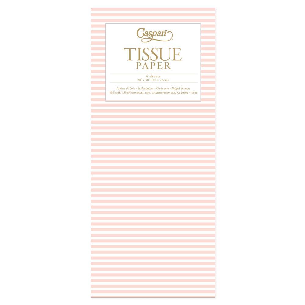 caspari Mini Stripe Tissue Paper in Blush - 4 Sheets Included