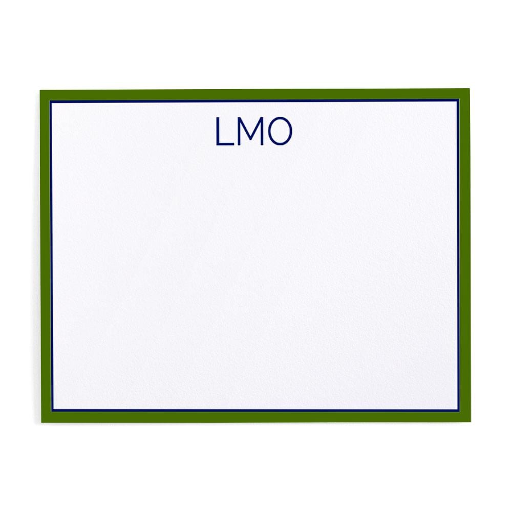 caspari Two-Tone Border Personalized Monogram Correspondence Cards