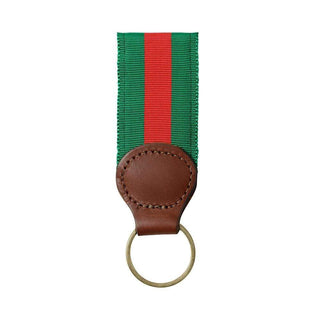 Barrons-Hunter Green & Red Key Ring with Leather Trim WG203KS