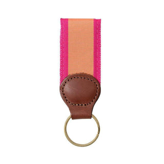 Barrons-Hunter Salmon & Pink Key Ring with Leather Trim WG230KS