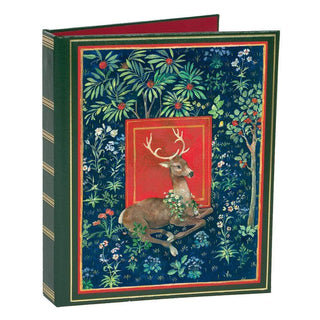 Caspari Stag Christmas Card Address Book - 1 Holiday Card List Book with Inserts X397